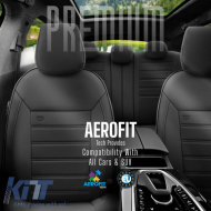 Seat Covers Otom Premium Design Universal Full Artificial Leather Front / Rear Set 11 Pieces Black PRM-101