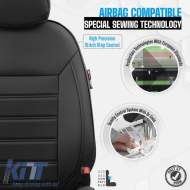 Seat Covers Otom Premium Design Universal Full Artificial Leather Front / Rear Set 11 Pieces Black PRM-101