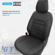 Seat Covers Otom Premium Design Universal Full Artificial Leather Front / Rear Set 11 Pieces Black PRM-101
