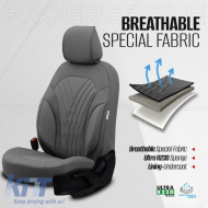 Seat Covers Otom Progressive Design Universal Full Synthetic Leather Front / Rear Set 11 Pieces Gray ΡRG-103