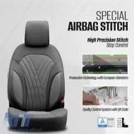 Seat Covers Otom Progressive Design Universal Full Synthetic Leather Front / Rear Set 11 Pieces Gray ΡRG-103-image-6316933