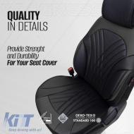 Seat Covers Otom Progressive Design Universal Full Synthetic Leather Front / Rear Set 11 Pieces Black PRG-101