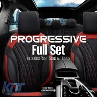 Seat Covers Otom Progressive Design Universal Full Synthetic Leather Front / Rear Set 11 Pieces Black / Red ΡRG-104-image-6317695