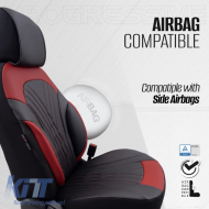 Seat Covers Otom Progressive Design Universal Full Synthetic Leather Front / Rear Set 11 Pieces Black / Red ΡRG-104