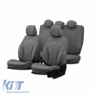 Seat Covers Otom Progressive Design Universal Full Synthetic Leather Front / Rear Set 11 Pieces Gray ΡRG-103