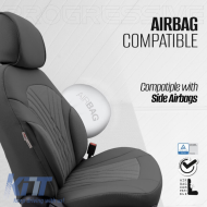 Seat Covers Otom Progressive Design Universal Full Synthetic Leather Front / Rear Set 11 Pieces Gray ΡRG-103