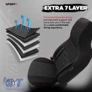 Seat Covers Otom Sport Plus City Design Universal Cotton / Rachel / Artificial Leather Front / Rear Set 11 Pieces Black SPTPLS-101CTY