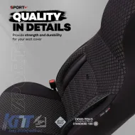 Seat Covers Otom Sport Plus City Design Universal Cotton / Rachel / Artificial Leather Front / Rear Set 11 Pieces Black SPTPLS-101CTY-image-6315050
