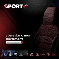 Seat Covers Otom Sport Plus City Design Universal Cotton / Rachel / Artificial Leather Front / Rear Set 11 Pieces Black With Red Stitch SPTPLS-102CTY-image-6315065