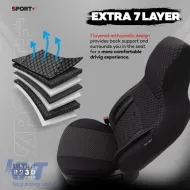 Seat Covers Otom Sport Plus City Design Universal Cotton / Rachel / Artificial Leather Front / Rear Set 11 Pieces Black SPTPLS-101CTY-image-6316136