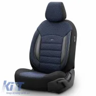 Seat Covers Otom Sport Plus Design Universal Cotton / Rachel / Artificial Leather Front / Rear Set 11 Pieces Black / Blue SPTPLS-104-image-6305209