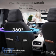 Seat Covers Otom Sport Plus Design Universal Cotton / Rachel / Artificial Leather Front / Rear Set 11 Pieces Black SPTPLS-101