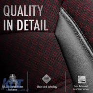 Seat Covers Otom Sport Plus Design Universal Cotton / Rachel / Artificial Leather Front / Rear Set 11 Pieces Dark Red SPTPLS-103