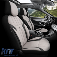 Seat Covers Otom "Swan" Universal Linen / Rachel / Artificial Leather Front / Rear Set 11 Pieces Beige SWN-503