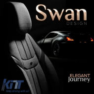 Seat Covers Otom "Swan" Universal Linen / Rachel / Artificial Leather Front / Rear Set 11 Pieces Black SWN-501