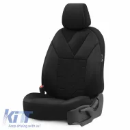 Seat Covers Otom Tempo Design Universal Cotton Rachel Front / Rear Set 11 Pieces Black TMP-1501-image-6305218
