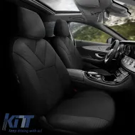 Seat Covers Otom Tempo Design Universal Cotton Rachel Front / Rear Set 11 Pieces Black TMP-1501-image-6305225