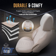 Seat Covers Otom "Throne" Universal Linen / Rachel / Artificial Leather Front / Rear Set 11 Pieces Beige THR-104