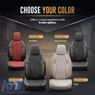 Seat Covers Otom "Throne" Universal Linen / Rachel / Artificial Leather Front / Rear Set 11 Pieces Beige THR-104