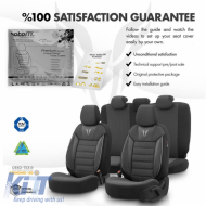 Seat Covers Otom Toro Design Universal Cotton / Artificial Leather Front / Rear Set 11 Pieces Black / Gray ΤRΟ-902