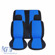 Seat Covers Smart Style Black-Blue Set Front-Rear 8 Pieces