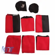 Seat Covers Smart Style Black-Red Set Front-Rear 8 Pieces-image-6304223