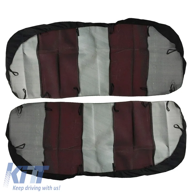 Seat Covers Smart Style Black-Red Set Front-Rear 8 Pieces