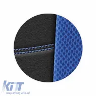 Seat Covers Sport All In One Black-Blue Pair 4 Pieces-image-6292468