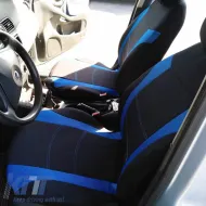 Seat Covers Sport All In One Black-Blue Pair 4 Pieces-image-6292470