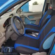 Seat Covers Sport All In One Black-Blue Pair 4 Pieces-image-6292471