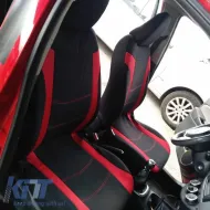 Seat Covers Sport All In One Black-Red Pair 4 Pieces-image-6292451