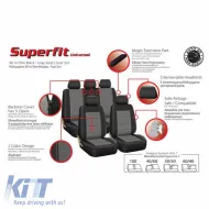 Seat Covers Super Fit In One Black-Grey Set Front-Rear 10 Pieces-image-6292484