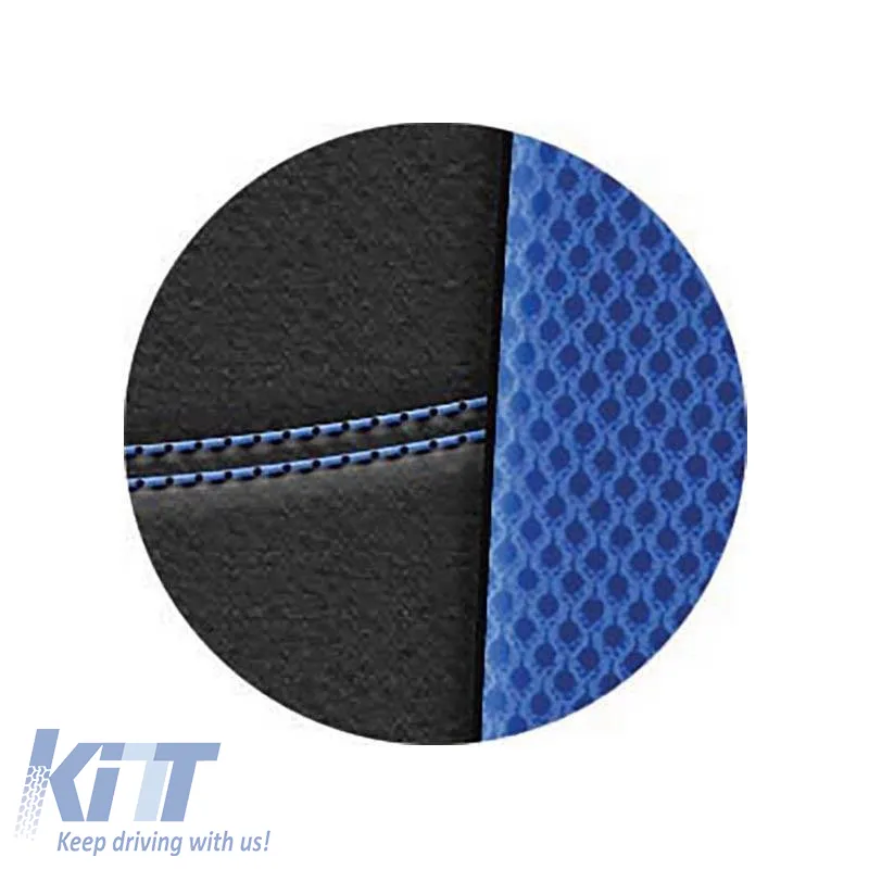 Seat Covers Super Sport All In One Black-Blue Set Front-Rear 11 Pieces