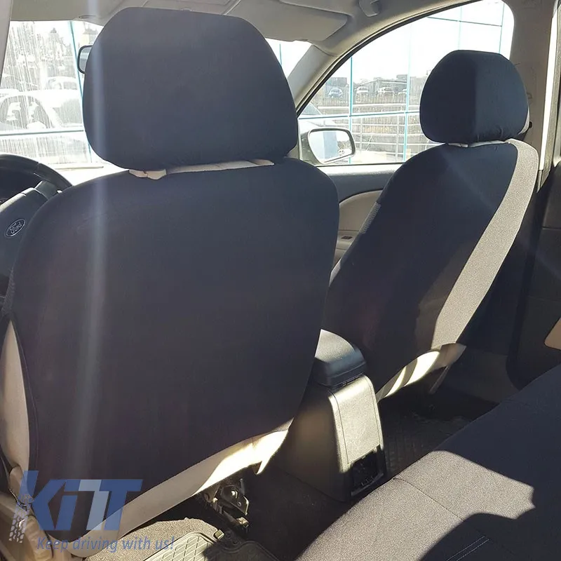 Seat Covers Super Sport All In One Black-Grey Set Front-Rear 11 Pieces