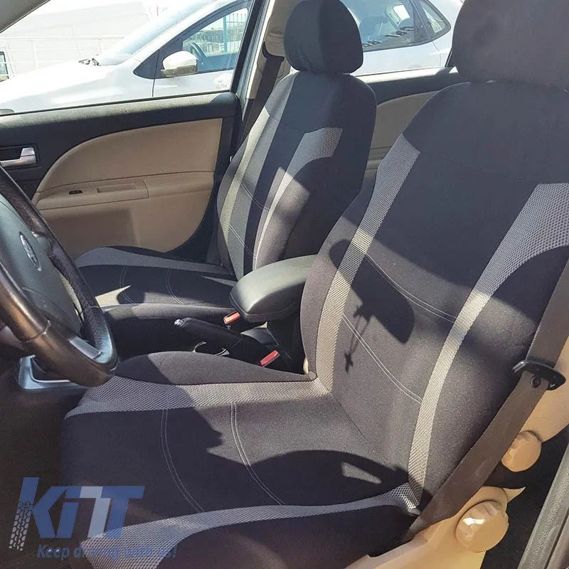 Seat Covers Super Sport All In One Black-Grey Pair 4 Pieces