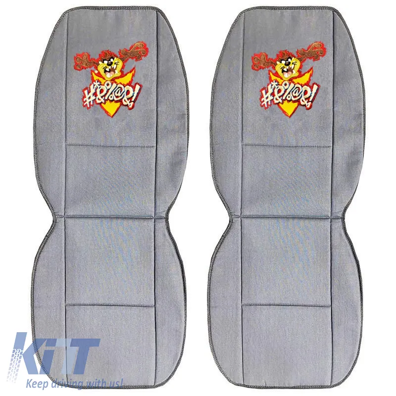 Seat Cushions Double Face Canvas Warner Bros Looney Tunes Blue Bugs Bunny / Grey Taz 2 Pcs