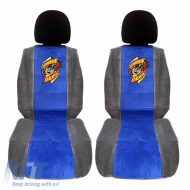 Seat Front Cushions 100% Towel Taz WB Blue/Grey 2 Pieces 2756-39