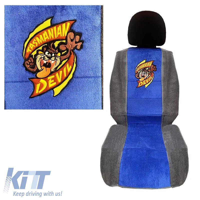 Seat Front Cushions 100% Towel Taz WB Blue/Grey 2 Pieces 2756-39
