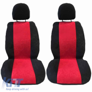 Seat Front Cushions Alcadara Black-Red Super Fresh 2 Pieces