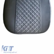 Seat Front Cushions PU Elegance Black With Gray Seam 2 Pieces-image-6304022
