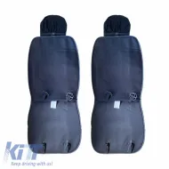 Seat Front Cushions PU Elegance Black With Gray Seam 2 Pieces-image-6304023