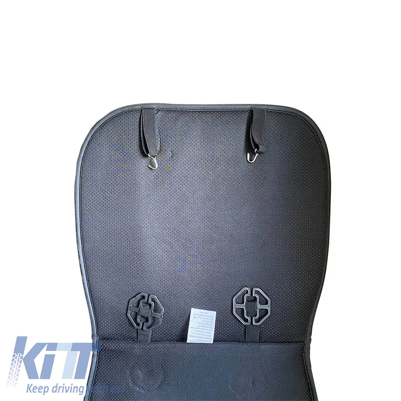 Seat Front Cushions PU Elegance Black With Gray Seam 2 Pieces