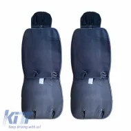 Seat Front Cushions PU Elegance Black With Red Seam 2 Pieces-image-6303898