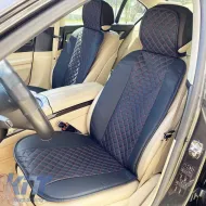 Seat Front Cushions PU Elegance Black With Red Seam 2 Pieces-image-6303901