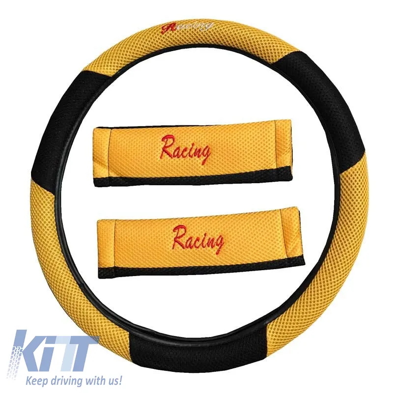 Seat Front Cushions Racing Black/Yellow 5 Pcs