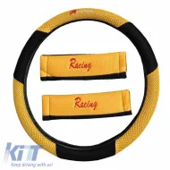 Seat Front Cushions Racing Black/Yellow 5 Pcs-image-6296084