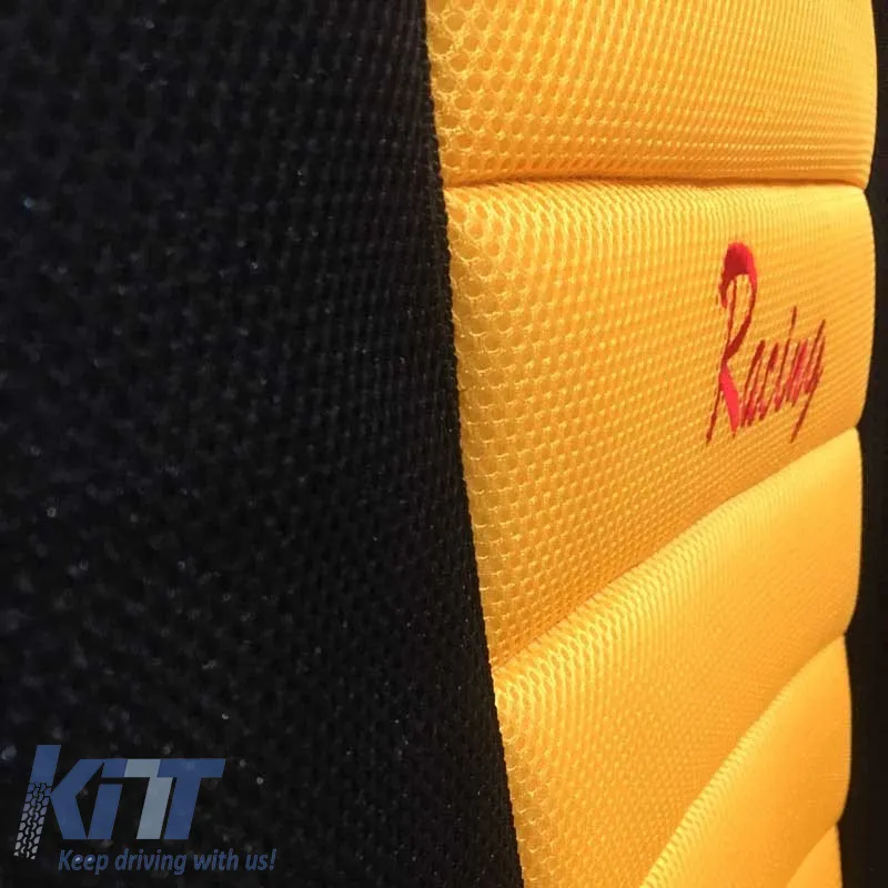 Seat Front Cushions Racing Black/Yellow 5 Pcs