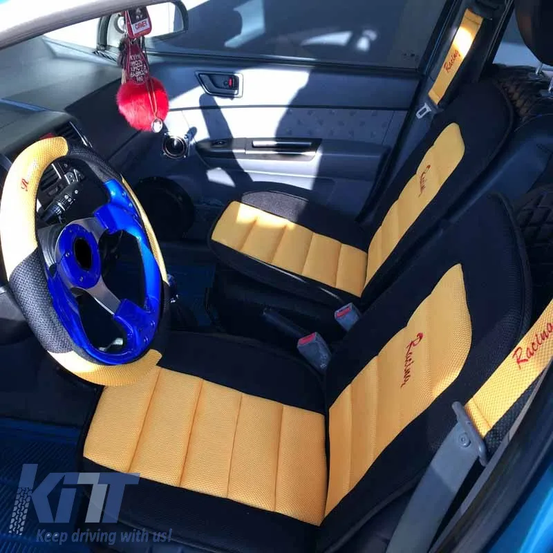 Seat Front Cushions Racing Black/Yellow 5 Pcs