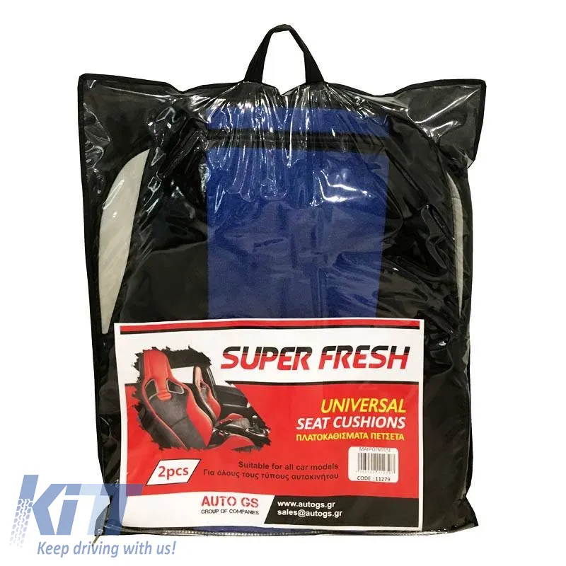Seat Front Cushions Towel Super Fresh Black-Blue 2 Pieces