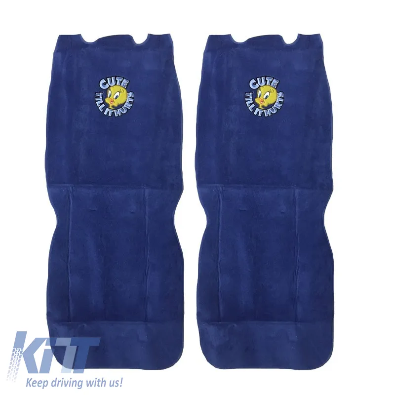 Seat Front Cushions Towel Tweety Blue 2 Pieces